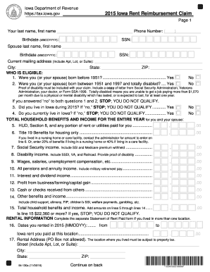 Iowa Rent Rebate Form - Fill Out and Sign Printable PDF Template | signNow