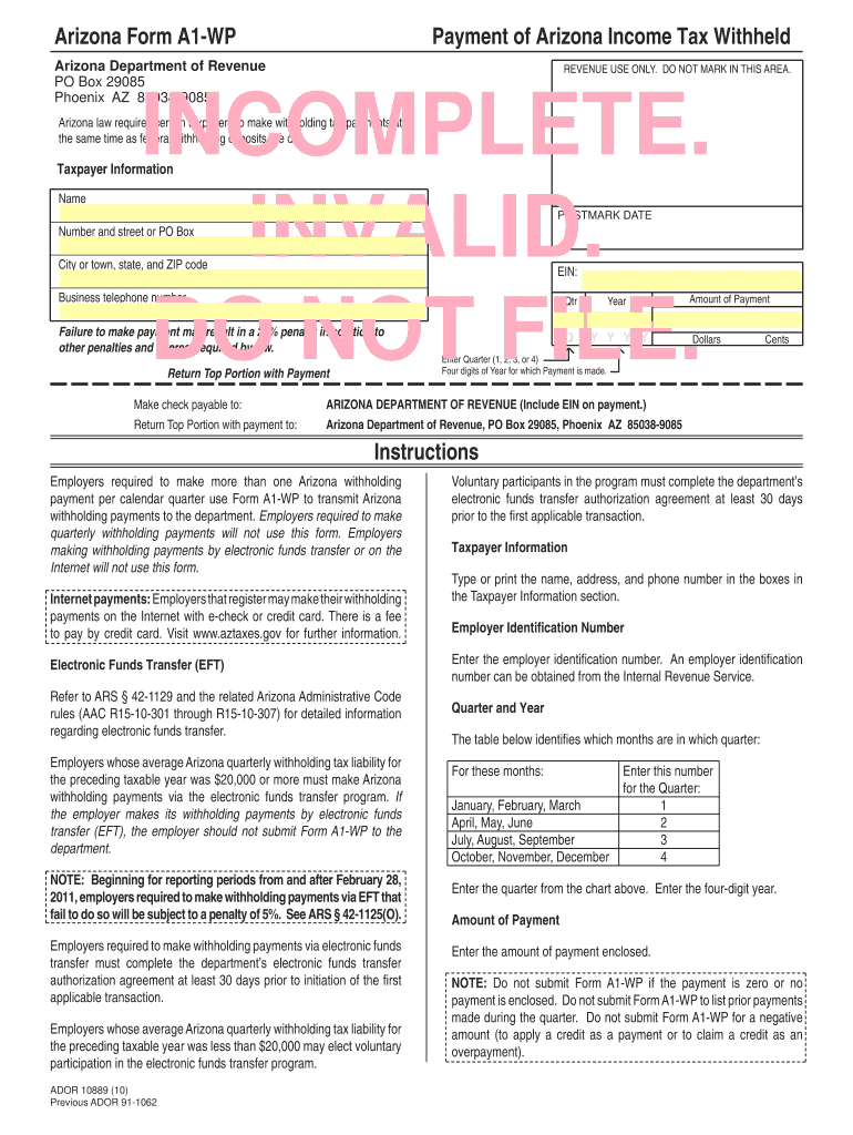  Az Form A1 Wp 2010