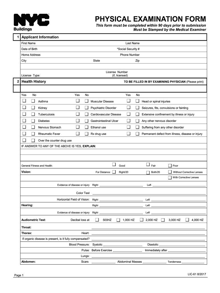  Lic Physical Form 2015-2024