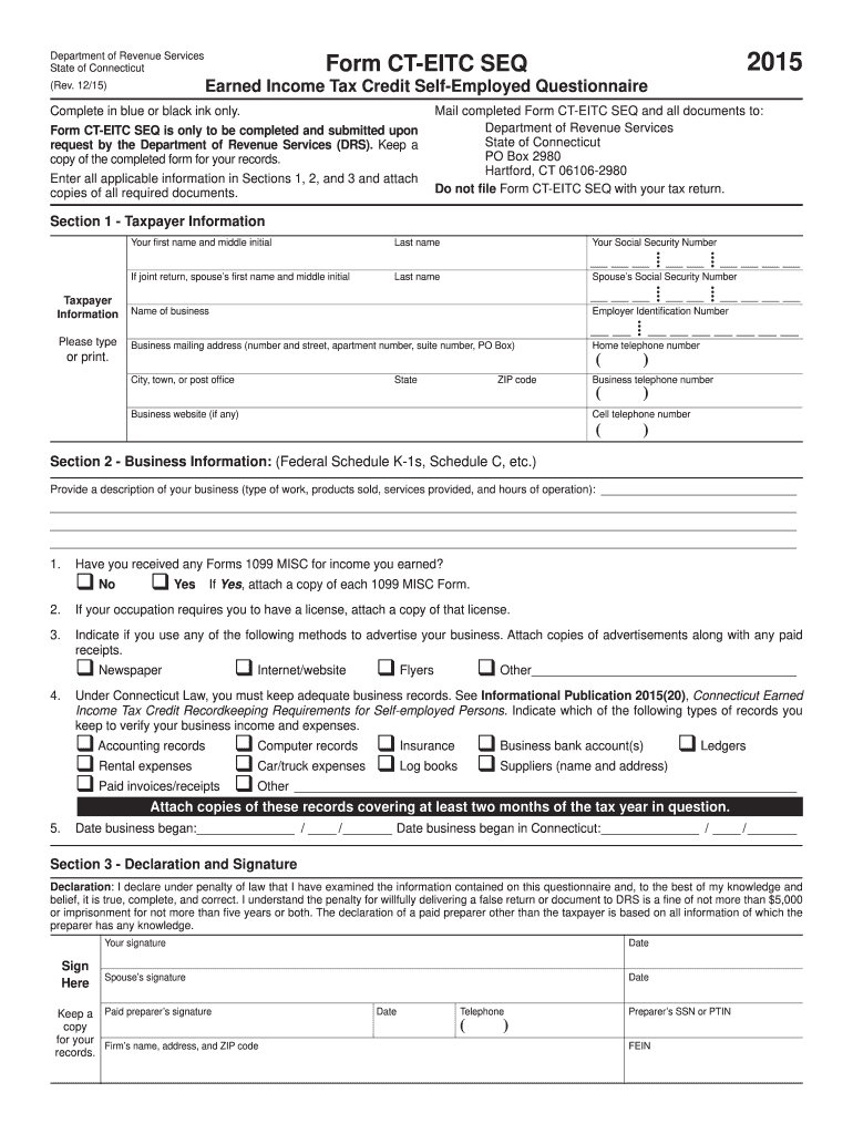  Ct Eitc Seq  Form 2015