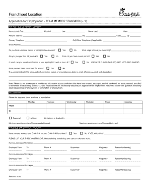  Chick Fil a Application 2015-2024