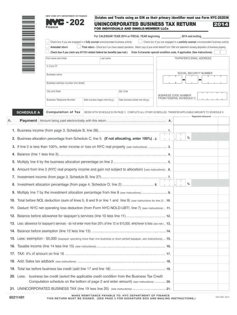  Nyc 202 Form 2019