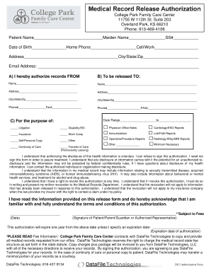 Get and Sign Family Care Authorization Disclosure Form 2014-2022