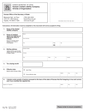  Kansas Articles Organization 2015
