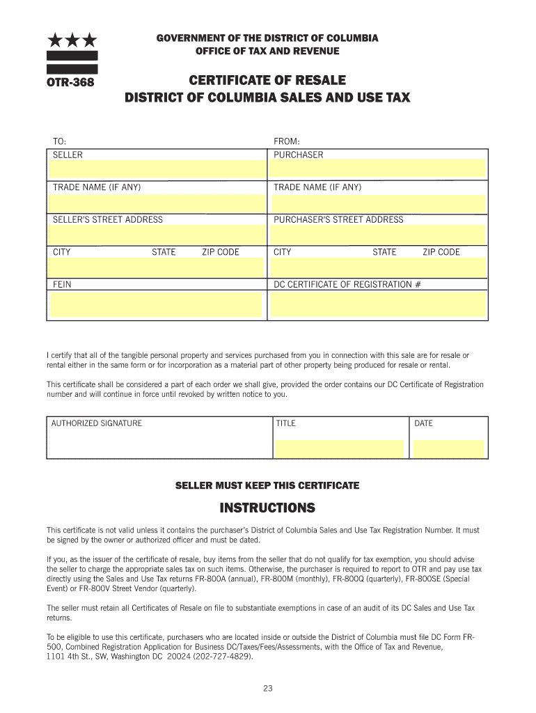  Dc Form Otr 368 2016