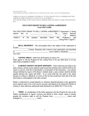 Unimproved Property Listing Agreement - Fill Out and Sign Printable PDF  Template | signNow