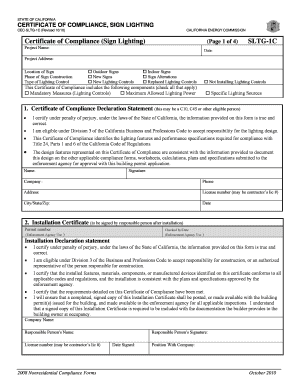 Get and Sign Compliance Lighting 2010-2022 Form