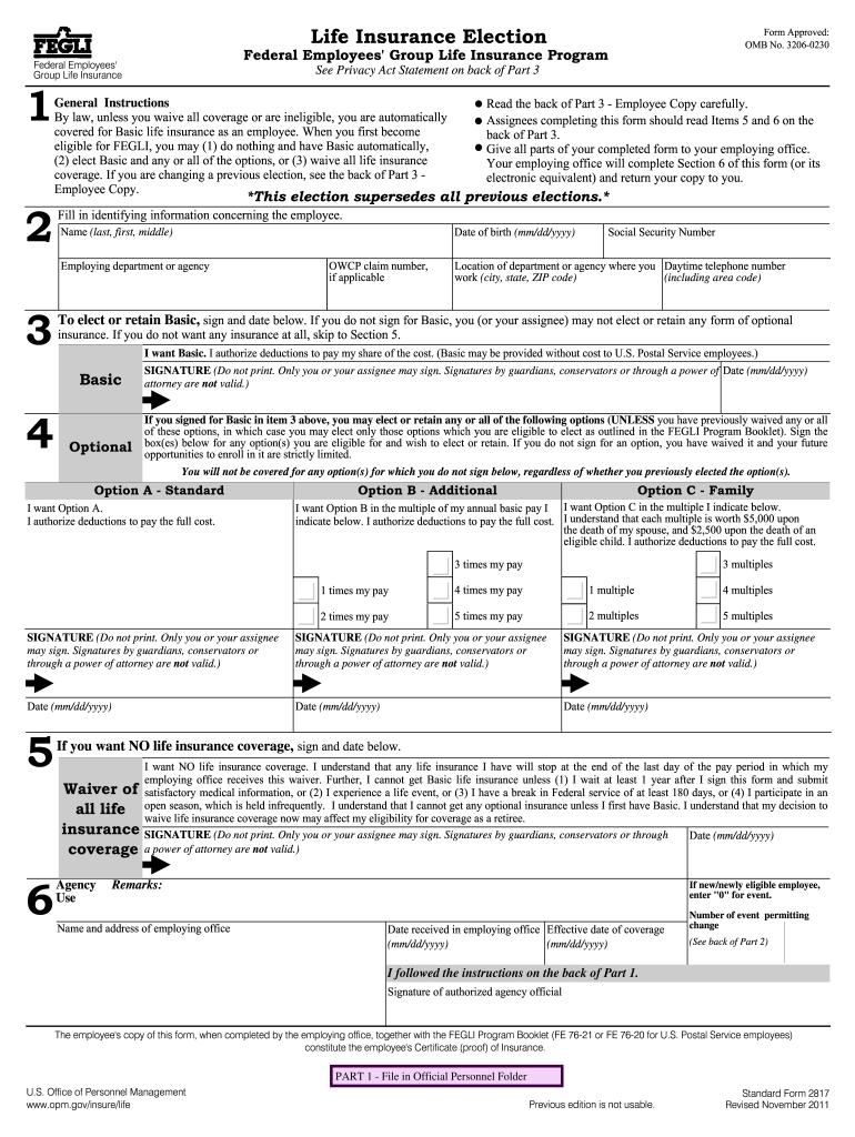  Sf 2817 Form 2011-2024