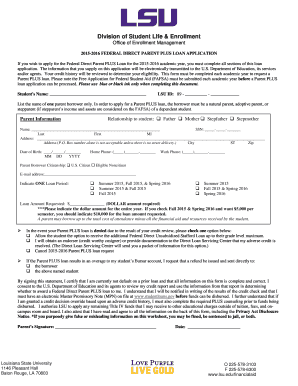  Parent Plus Application Form 2015