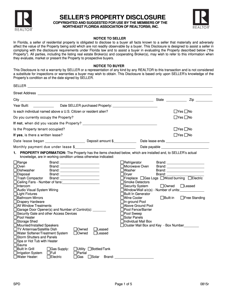 Florida Sellers Disclosure Form