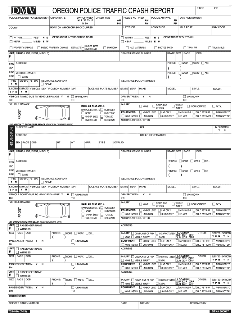  Oregon Police Traffic Crash Report 2015-2024