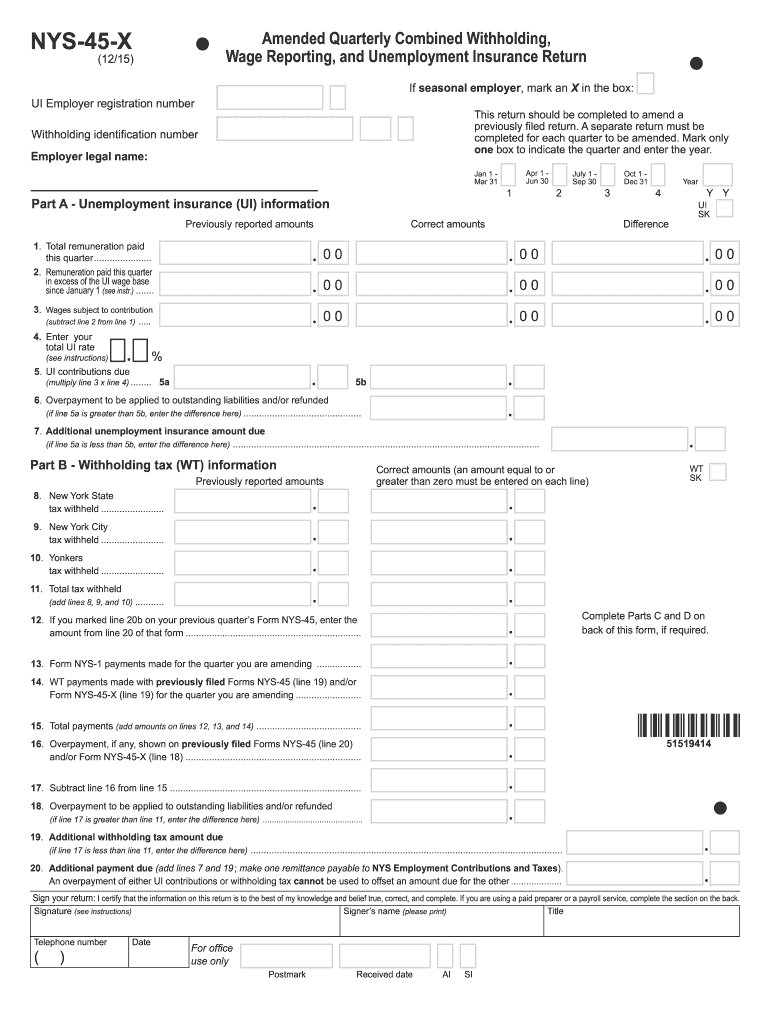  Nys 45 X  Form 2015