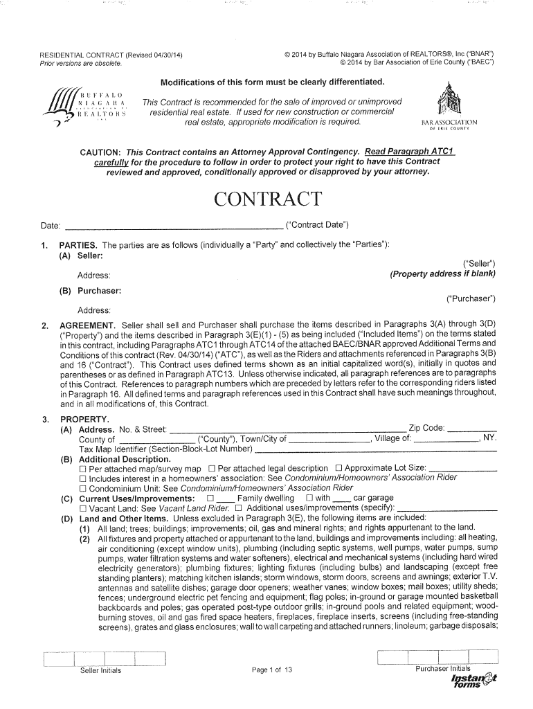  Erie County Bar Association Real Estate Forms 2014-2024