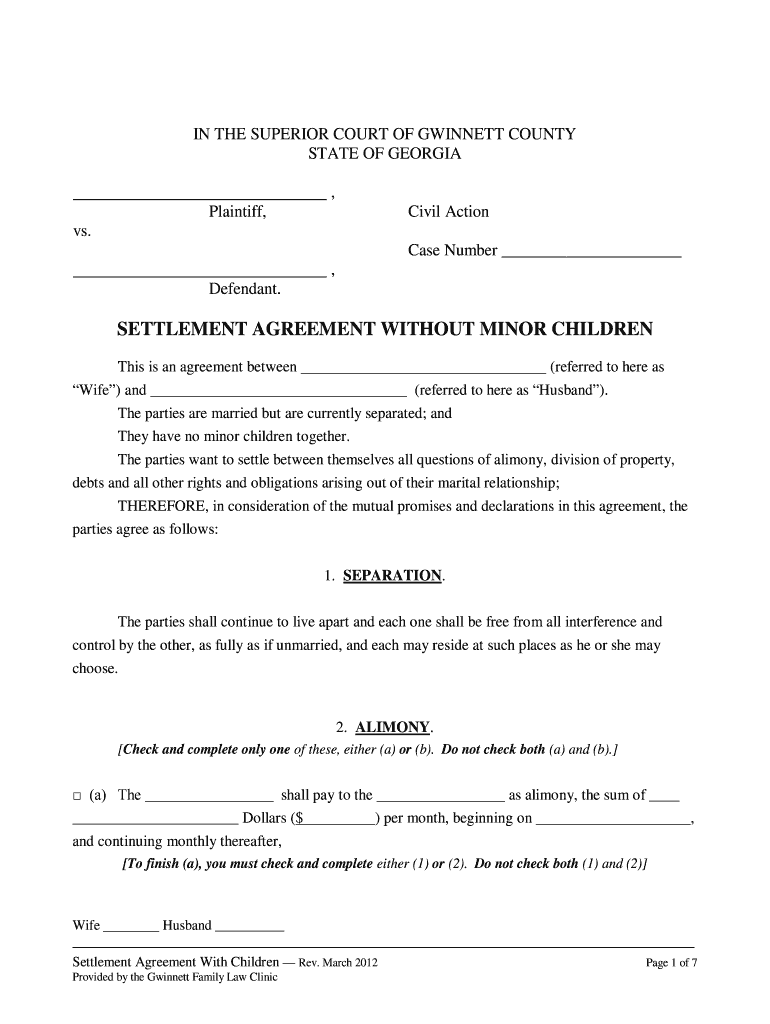  Settlement Agreement Without 2012-2024
