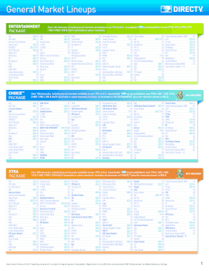 Directv Channel Lineup PDF  Form