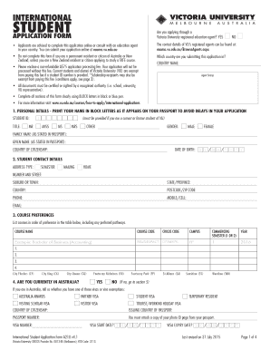  University International Application Form 2015-2023