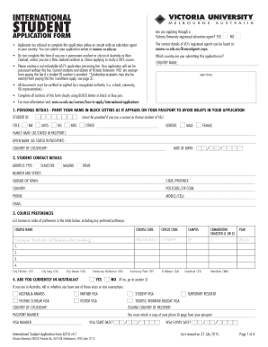  University International Application Form 2015-2024