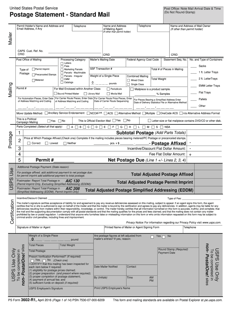 Get and Sign Usps Form 3602 R1 2016-2022