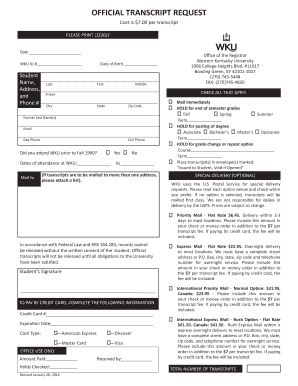 Get and Sign Kentucky University Transcript 2016-2022 Form