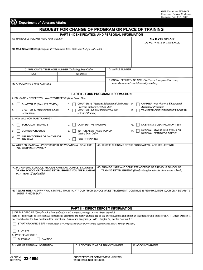 Get and Sign Va Form 2015