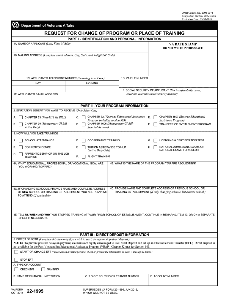  Va Form 2015