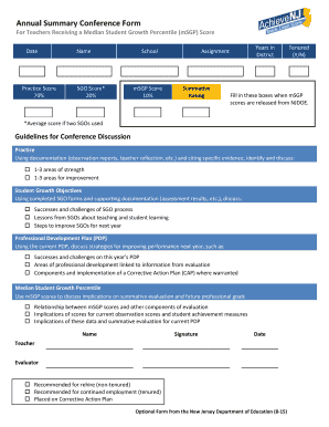  Summary Conference Form 2015