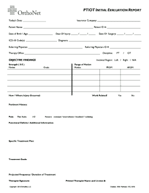 Initial Evaluation Form
