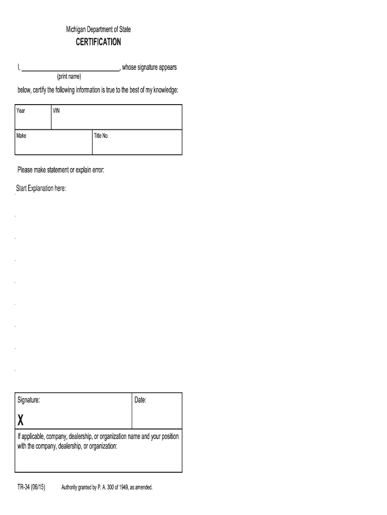  Tr 34 Dealer Form 2015