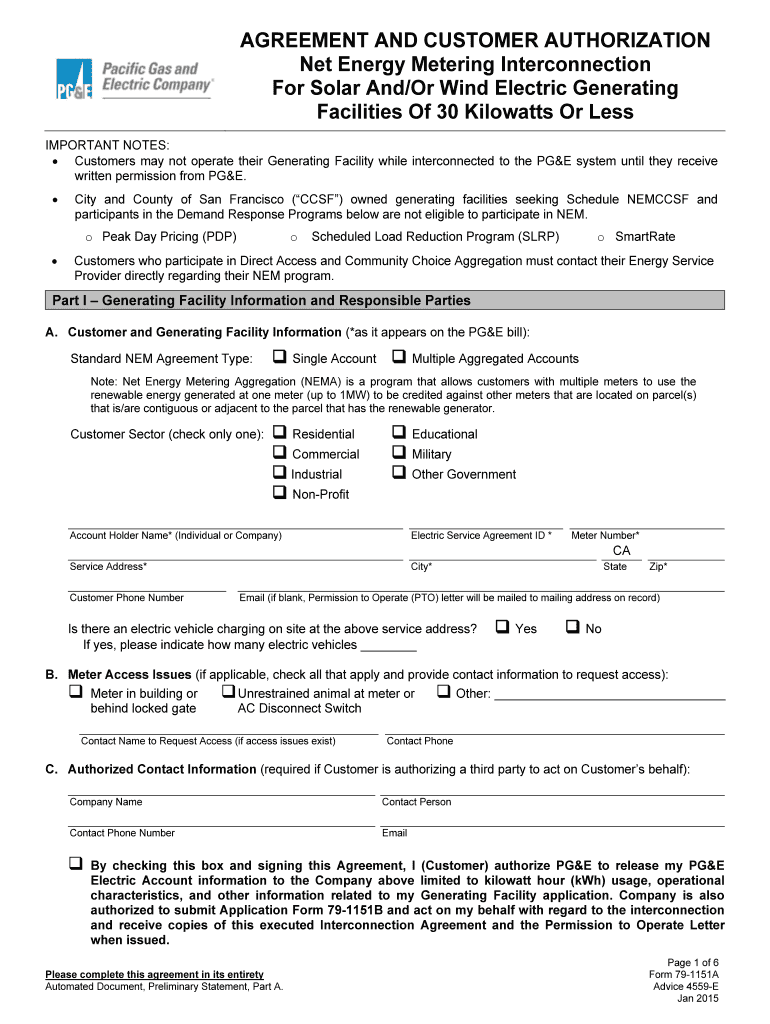  Pge Form 79 1151a 02 Fillable 2015