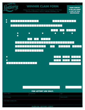  Florida Lottery Claim Form 2013-2024