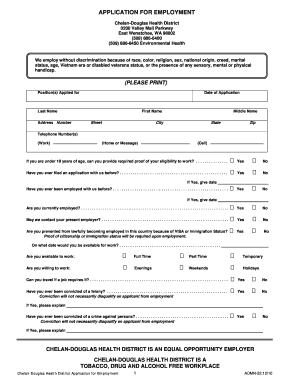 Application Chelan  Form