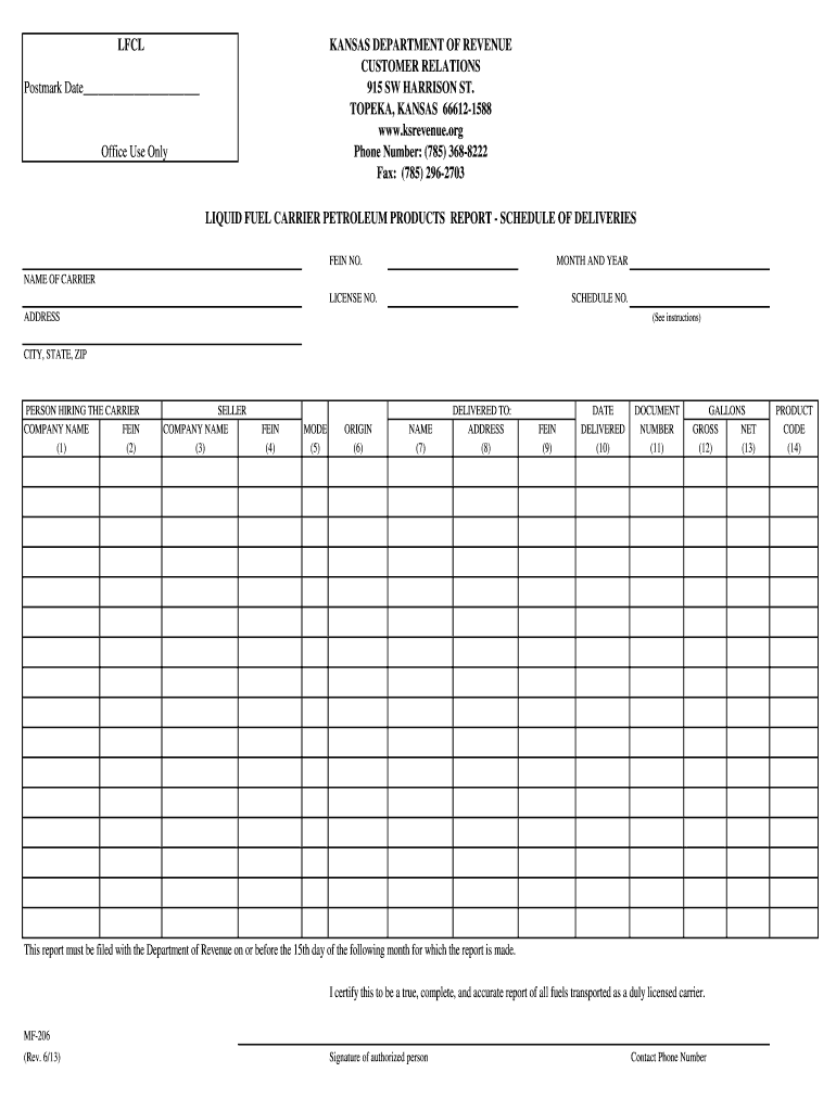  Mf206  Form 2013