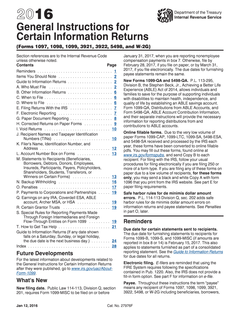  Gen Instr for Certain Info Returns Form 2016