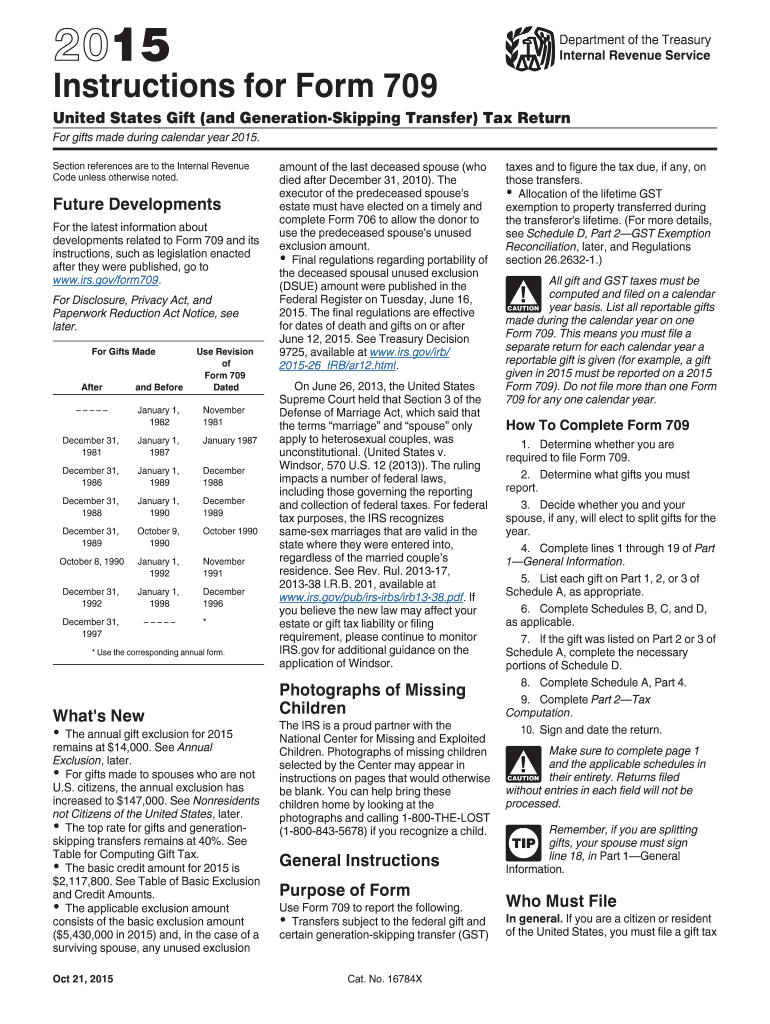  709 Instructions Form 2015