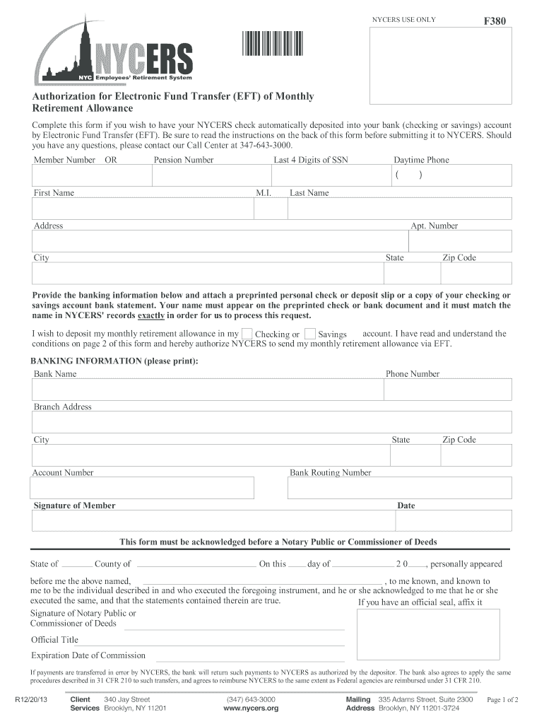  Nycers Form 380 2013