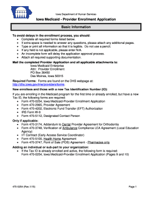 Iowa Medicaid Provider Enrollment  Form