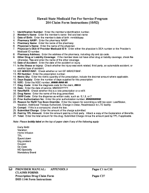  C027 Form 204 Instructions Med Quest 2002