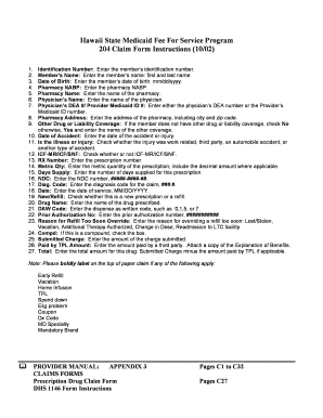 C027 Form 204 Instructions Med Quest 2002