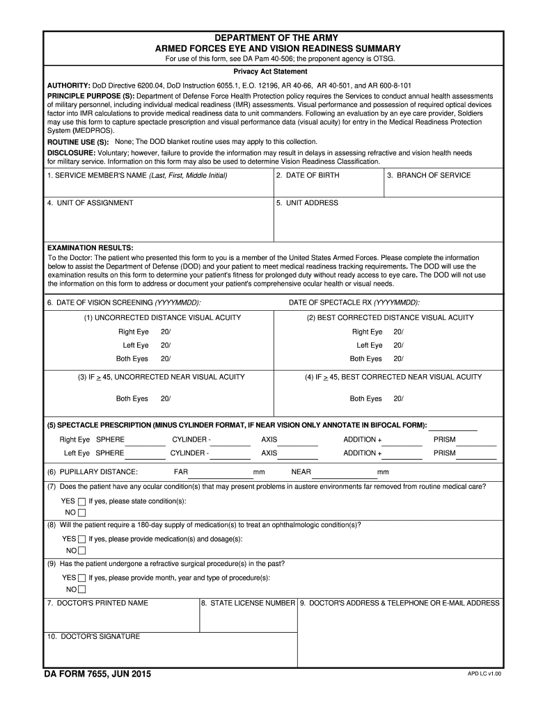 Get and Sign Da Form 7655 2015-2022