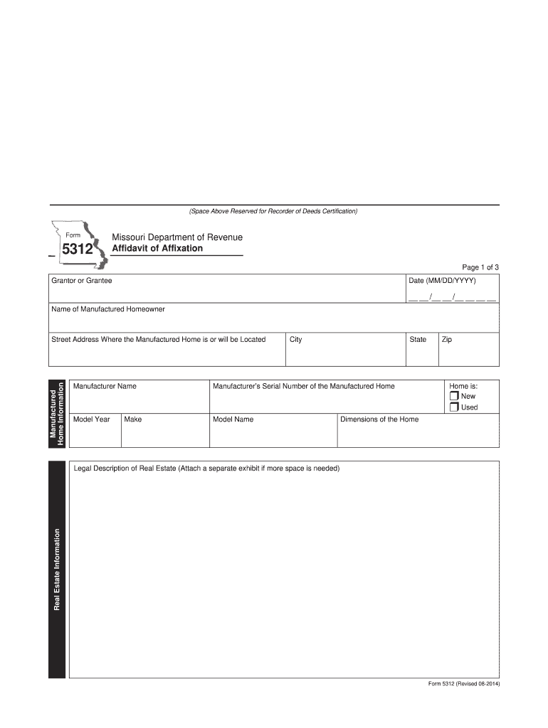  Affidavit of Affixation Missouri 2014-2024