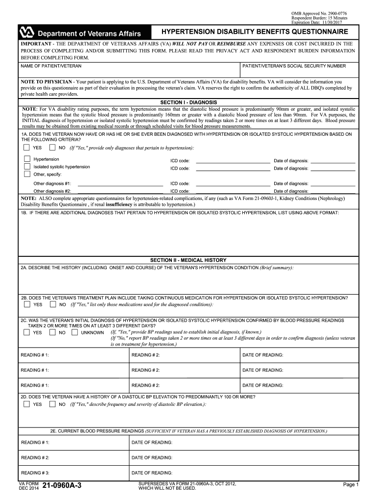  Benefits Questionnaire Form 2014-2024