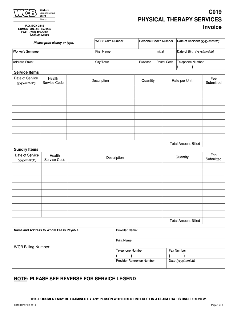  Physiotherapy Bill Format 2015