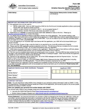 Form Application Card Asic