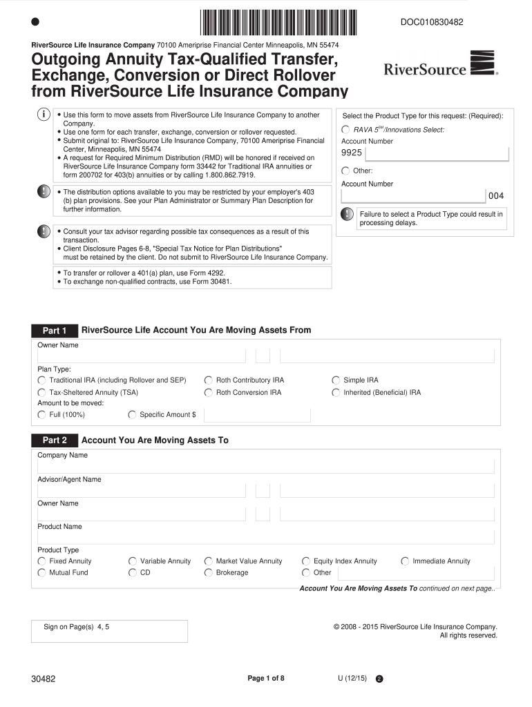  Riversource Form 30482 2015-2023