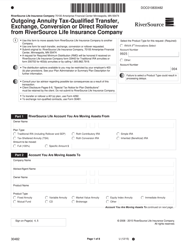  Riversource Form 30482 2015-2024