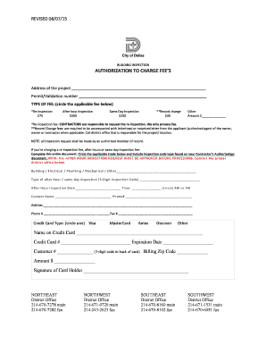  Authorization to Charge Fee&#39;s  City of Dallas 2015-2024