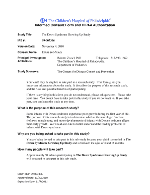  to Download the Consent Form for the Infant Substudy of Neurologic    Research Chop 2010-2024