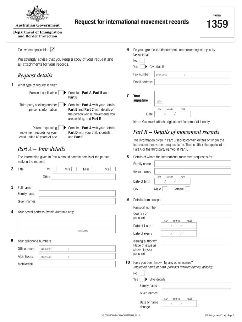  Form 1359 2016-2024