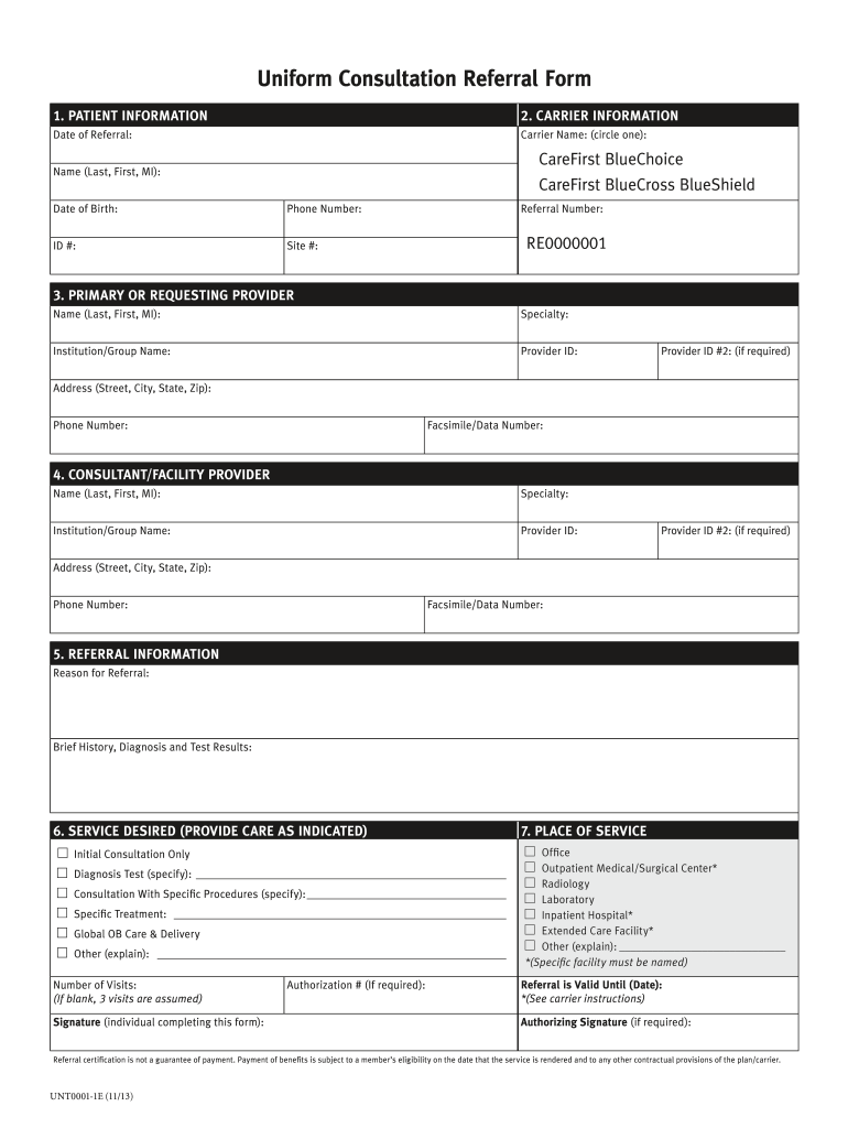  Maryland Uniform Referral Form 2013