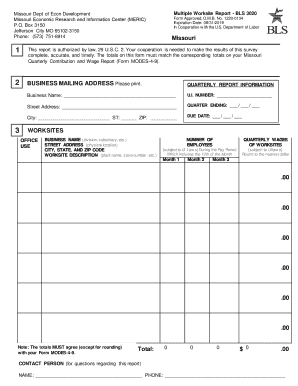 Get and Sign Bls 3020 Missouri 2016-2022 Form